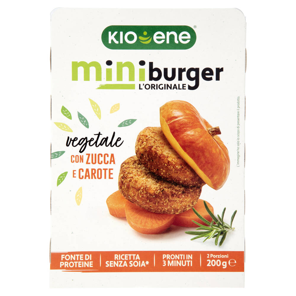 Kioene Mini Burger vegan con zucca e carote 4 x 50 g