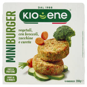 Kioene 4 Mini Burger con Broccoli, Zucchine e Carote 200 g