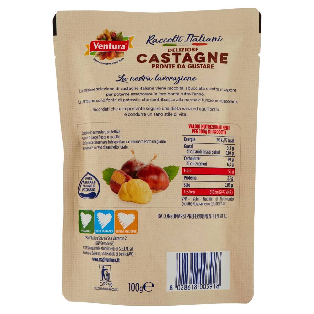 Castagne cotte a vapore - Pronte da gustare - Vendita Online Madi Ventura