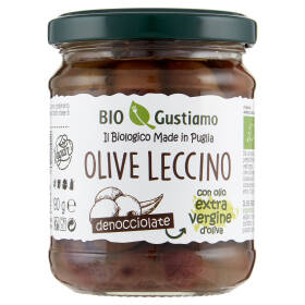  Bio Gustiamo Olive Leccino denocciolate con olio extra vergine d'oliva 190 g