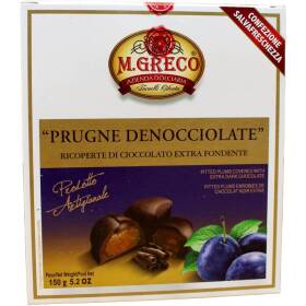M. greco prugne denocciolate ricoperte cioccolato extra fondente 150 gr