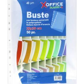 Buste xoffice con foratura universale in polipropilene finitura buccia d'arancia 22x30cm 50pz