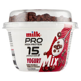 Milk Pro High Protein 15g Yogurt Bianco con Anelli e Granella di Cioccolato 180 g