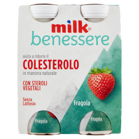 Milk benessere aiuta a ridurre il Colesterolo in maniera naturale Fragola 4 x 100 g