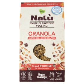 Rigoni di Asiago Natù Fonte di Proteine Vegetali Granola Arachidi e Cioccolato bio 250 g