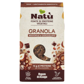 Rigoni di Asiago Natù Fonte di Proteine Vegetali Granola Nocciole e Cioccolato bio 250 g