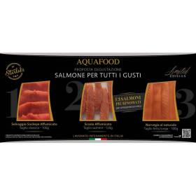 Aquafood tris di salmone per tutti i gusti - norvegese, scozzese e sockeye 320 g