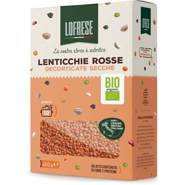 Lofrese lenticchie rosse decorticate secche bio 400 g