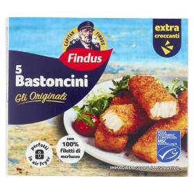Capitan Findus 5 Bastoncini con 100% Filetti di Merluzzo 125 g