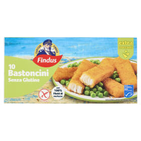 Capitan Findus 10 Bastoncini senza glutine con 100% Filetti di Merluzzo 300 g