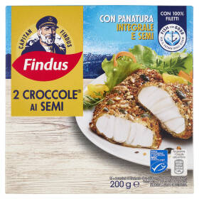 Capitan Findus 2 Croccole ai Semi con 100% Filetti di Merluzzo 200 g