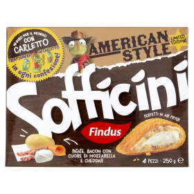 Sofficini Findus 4 Sofficini Patate, Bacon Con Cuore di Mozzarella e Cheddar 250 g
