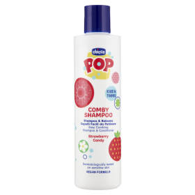Chicco Pop Comby Shampoo & Balsamo Capelli Facili da Pettinare Strawberry Candy 250 mL