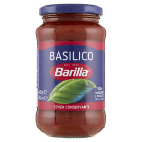 Barilla Sugo Basilico 100% Pomodoro e Basilico Italiani Condimento per Pasta 400g