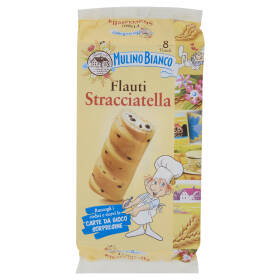 Mulino Bianco Flauti Stracciatella Merenda con 100% Latte Fresco Italiano 8 pezzi 280g