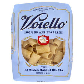 Voiello Pasta La Mezza Manica Rigata N°122 grani 100% italiani Trafilata bronzo 500g