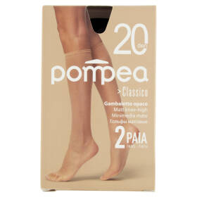 pompea Classico Gambaletto opaco 20 den Size Unica Nero 2 Paia