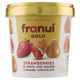 franuí Gold Strawberries in White and Golden Caramel Chocolate 150 g
