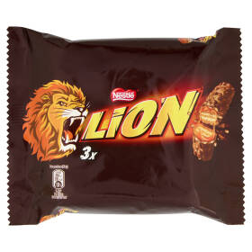 LION Wafer con Caramello e Cereali ricoperto di Cioccolato al Latte 3 Snack da 42g