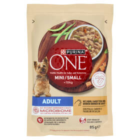 PURINA ONE Mini/Small Adult con Pollo, Carote e Fagiolini in Salsa 85 g