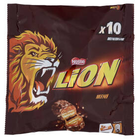 LION Minis Wafer con Caramello e Cereali ricoperto di Cioccolato al Latte 10 Snack da 18g
