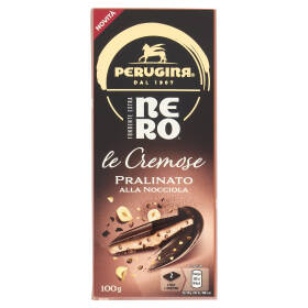 PERUGINA NERO Pralinato Nocciola Tavoletta Cioccolato Fondente Ripiena 100g