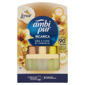 Ambi Pur Profumatore per Ambienti Elettrico Ricarica 3Volution, Oro e Fiori di Vaniglia 20 ml