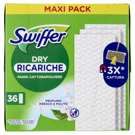 Swiffer Panni Catturapolvere per Scopa Swiffer Profumo Fresco e Pulito - Ricarica 36 Panni