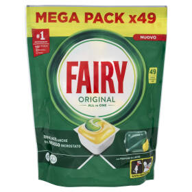 Fairy Pastiglie Lavastoviglie Original All in One, Detersivo Piatti Limone, 49 Capsule 662 g