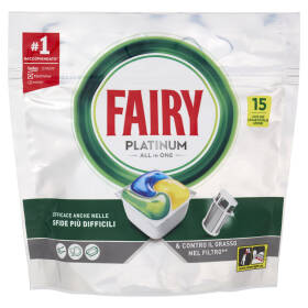 Fairy Pastiglie Lavastoviglie Platinum All in One, Detersivo Piatti Limone, 15 Capsule 224 g