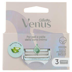 Gillette Venus per peli e pelle della zona intima Lamette di ricambio per Rasoi da Donna 3 Ricariche