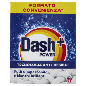 Dash Power Detersivo Lavatrice in Polvere, Tecnologia Anti-Residui, 71 Lavaggi 3550 g