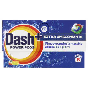 Dash Power Pods Detersivo Lavatrice In Capsule, Azione Extra-Smacchiante, 19 Lavaggi 442,7 g
