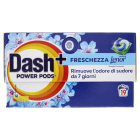 Dash Power Pods Detersivo Lavatrice Capsule + Tocco Lenor Risveglio Primaverile, 19 Lavaggi 404,7 g