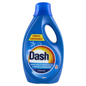 Dash Detersivo Liquido Lavatrice, Classico, 40 Lavaggi 1800 ml