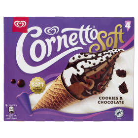 Cornetto Soft Cookies & Chocolate 4 x 81 g