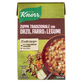 Knorr Zuppa Tradizionale con Orzo, Farro e Legumi 500 ml