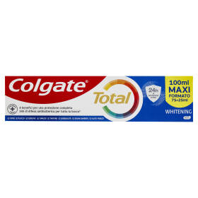 Colgate dentifricio sbiancante Total Whitening 24h di protezione attiva 100 ml
