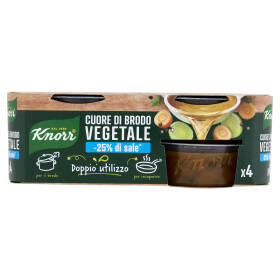 Knorr Cuore di Brodo Vegetale --25% di sale^ 4 x 28 g