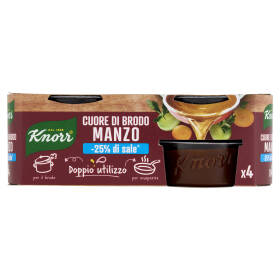Knorr Cuore di Brodo Manzo -25% di Sale^ 4 x 28 g